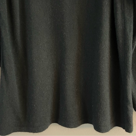 Sutton Studio Womens Wool Blend Mock Neck Tie Beck Black Medium - Picture 7 of 13